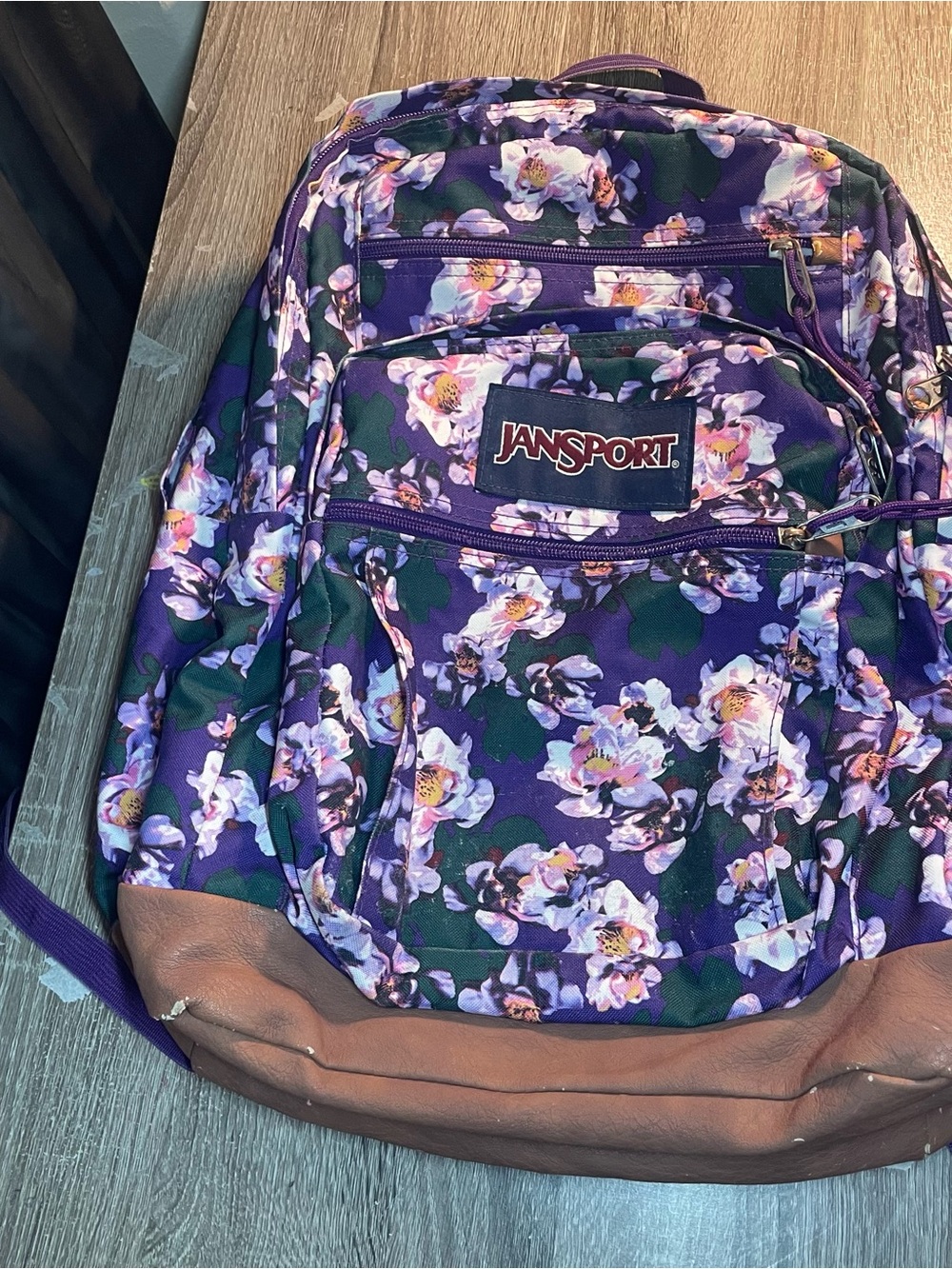 JanSport Purple Floral Backpack